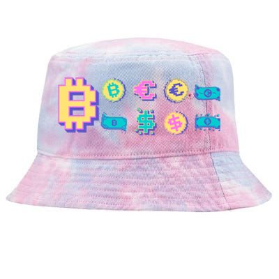 Bitcoin Pixelated Tie-Dyed Bucket Hat