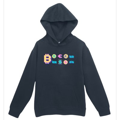 Bitcoin Pixelated Urban Pullover Hoodie