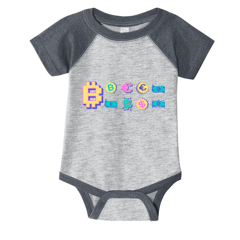 Bitcoin Pixelated Infant Baby Jersey Bodysuit