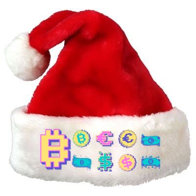 Bitcoin Pixelated Premium Christmas Santa Hat