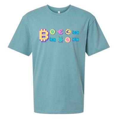 Bitcoin Pixelated Sueded Cloud Jersey T-Shirt