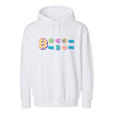 Bitcoin Pixelated Garment-Dyed Fleece Hoodie