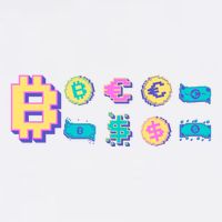 Bitcoin Pixelated Garment-Dyed Sweatshirt