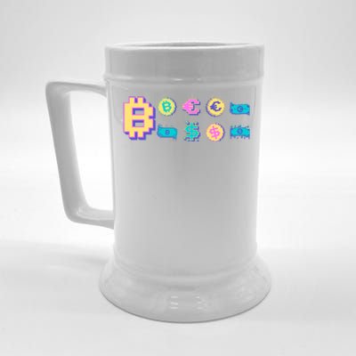 Bitcoin Pixelated Beer Stein