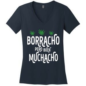 Borracho Pero Buen Muchacho Women's V-Neck T-Shirt