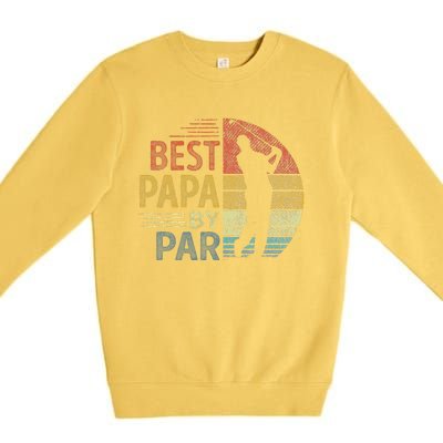 Best Papa By Par Fathers Day Golf Gift Grandpa Premium Crewneck Sweatshirt