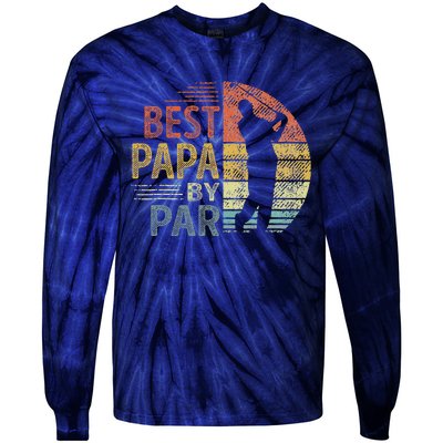 Best Papa By Par Fathers Day Golf Gift Grandpa Tie-Dye Long Sleeve Shirt