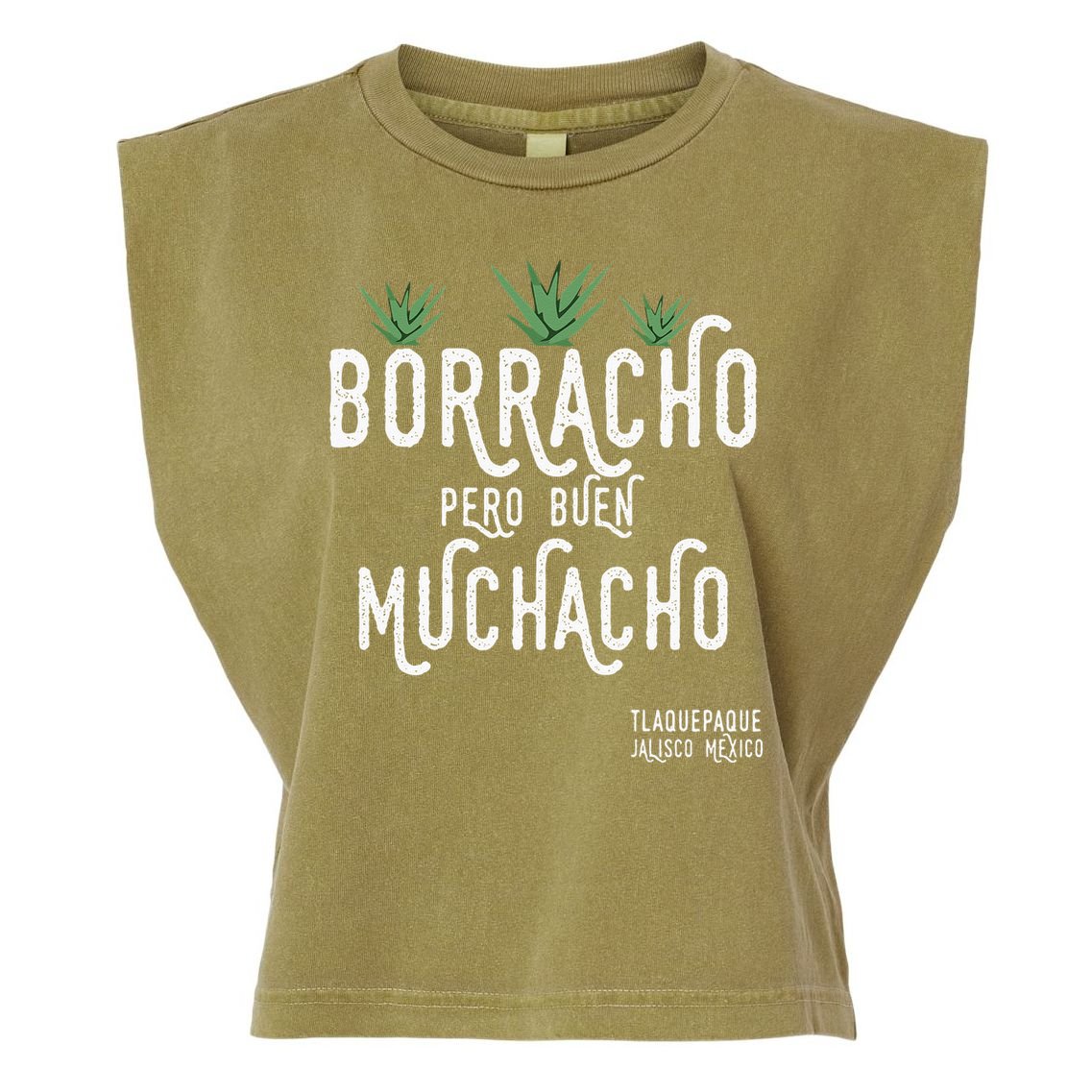 Borracho Pero Buen Muchacho Mexico Saying Garment-Dyed Women's Muscle Tee