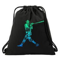 Baseball Player Batter Drawstring Bag