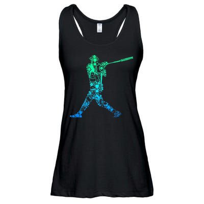Baseball Player Batter Ladies Essential Flowy Tank