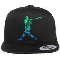 Baseball Player Batter Flat Bill Trucker Hat