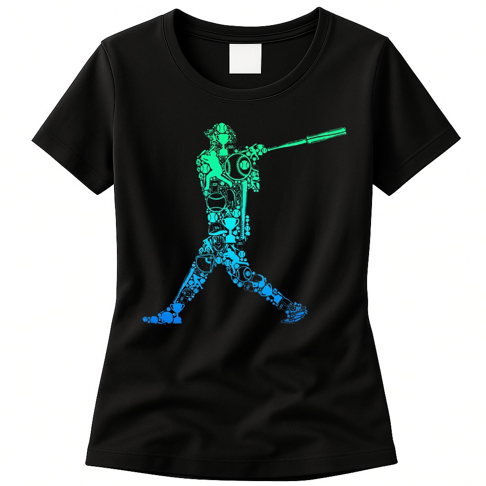 Baseball Player Batter Womens T-Shirt