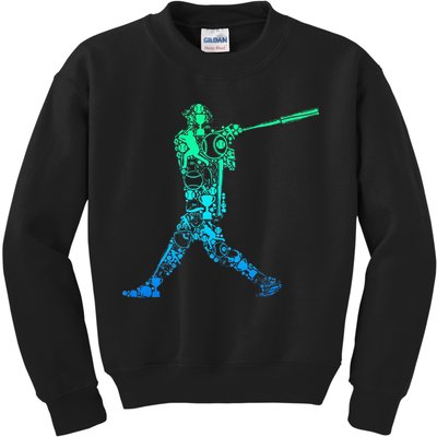 Baseball Player Batter Kids Sweatshirt