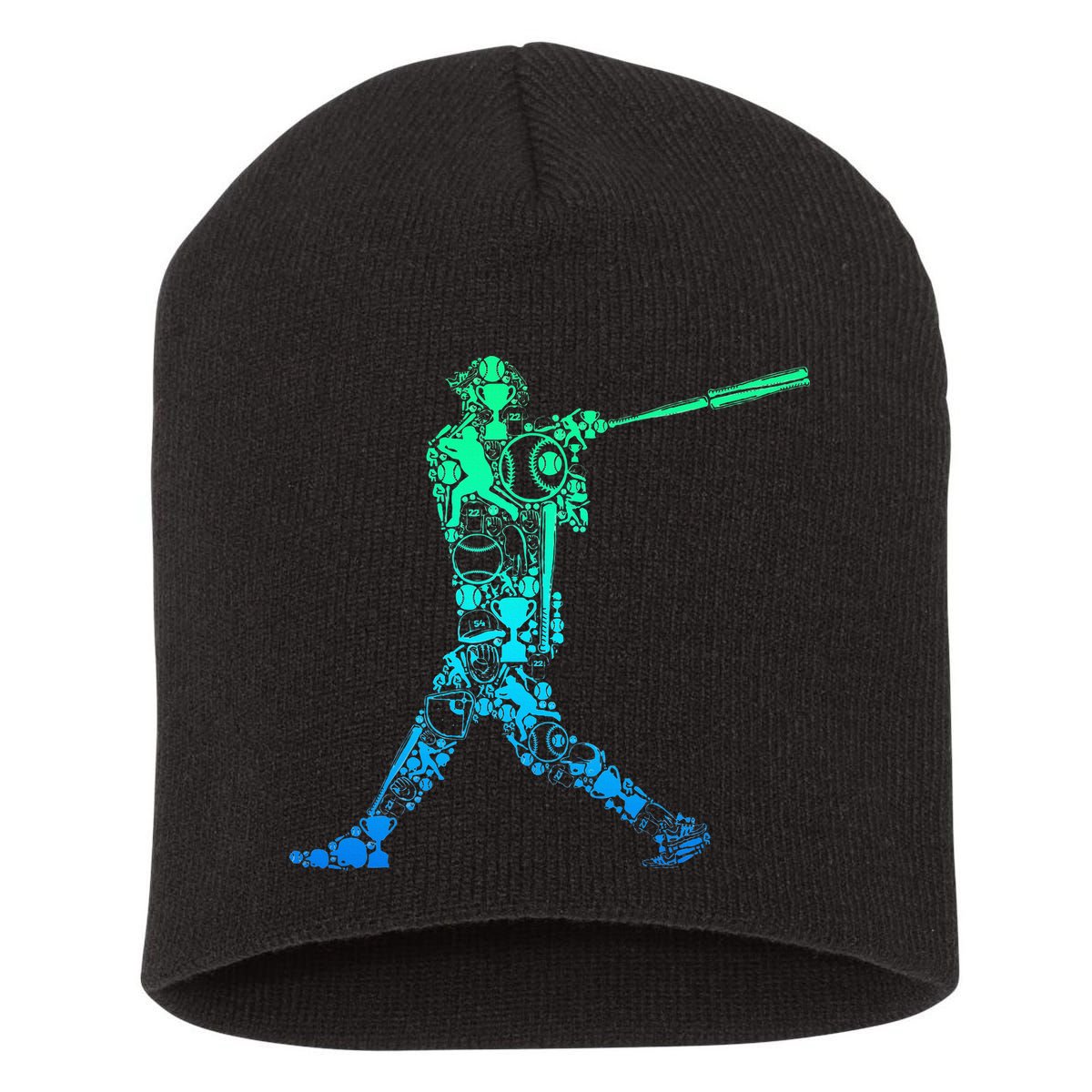 Baseball Player Batter Short Acrylic Beanie