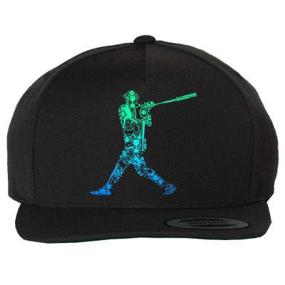 Baseball Player Batter Wool Snapback Cap