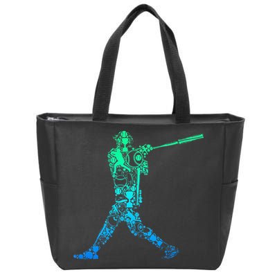 Baseball Player Batter Zip Tote Bag