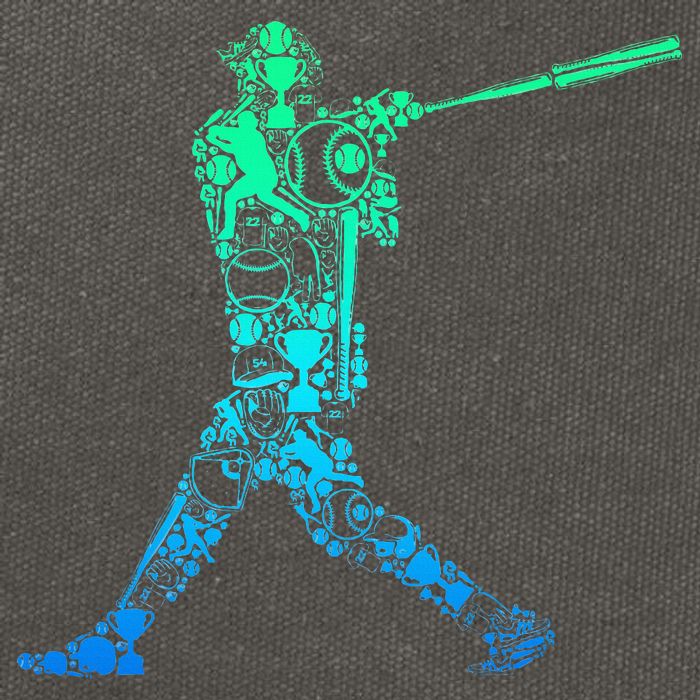 Baseball Player Batter Cotton Canvas Backpack