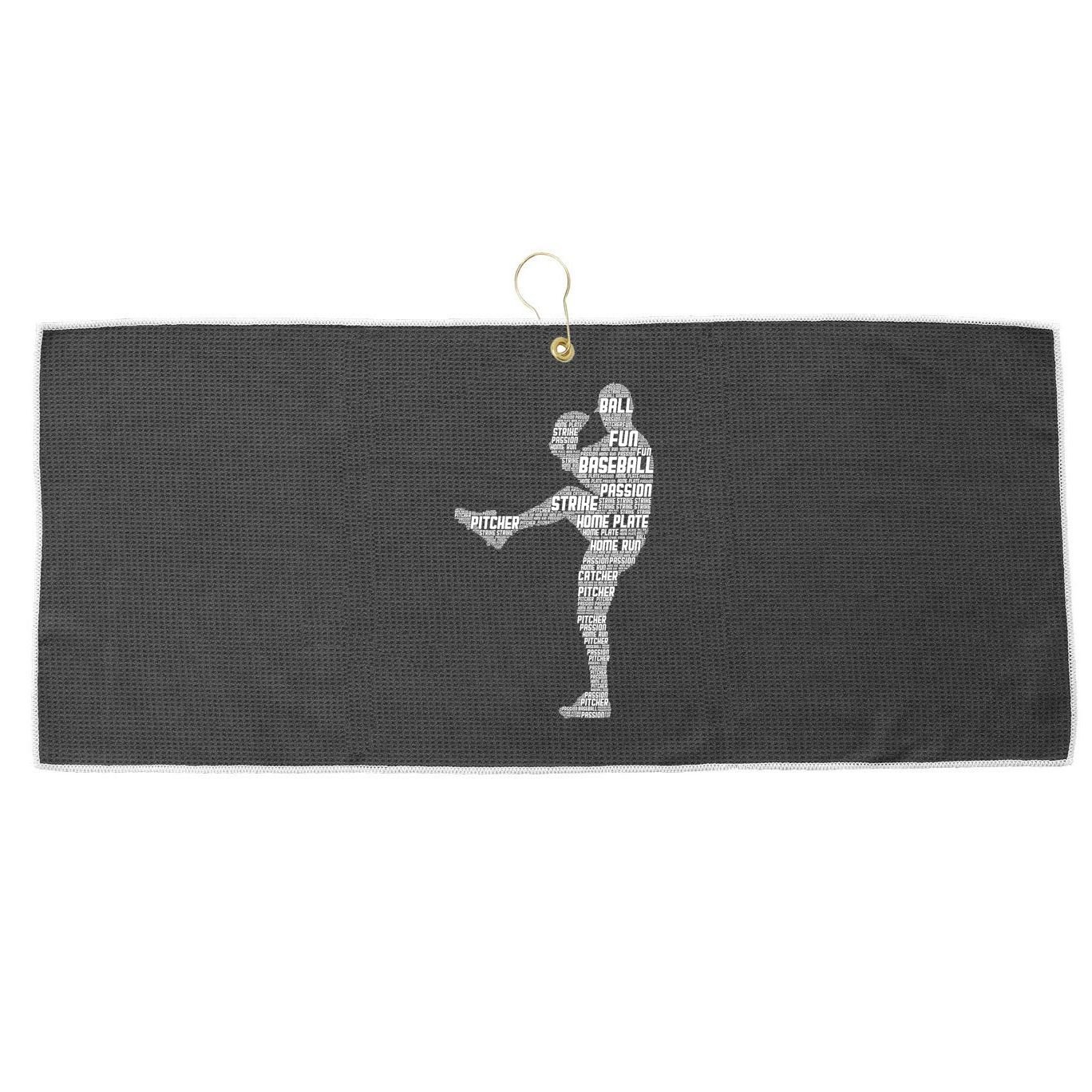 Baseball Pitcher Large Microfiber Waffle Golf Towel