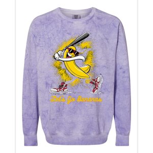 Banana Playing Baseball Fruit Lover Colorblast Crewneck Sweatshirt