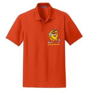 Banana Playing Baseball Fruit Lover Dry Zone Grid Polo