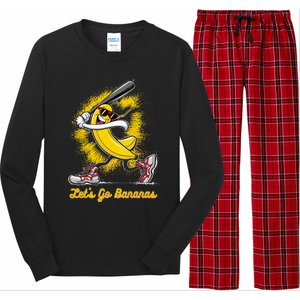 Banana Playing Baseball Fruit Lover Long Sleeve Pajama Set