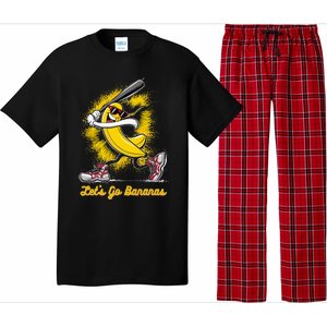 Banana Playing Baseball Fruit Lover Pajama Set