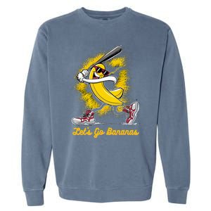 Banana Playing Baseball Fruit Lover Garment-Dyed Sweatshirt