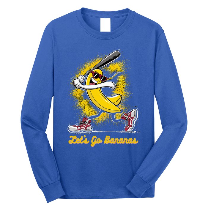 Banana Playing Baseball Fruit Lover Long Sleeve Shirt