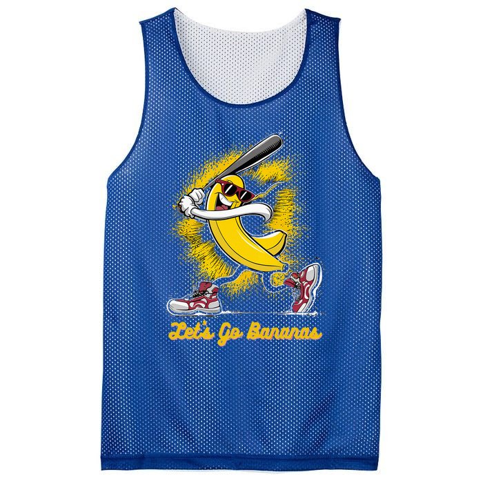 Banana Playing Baseball Fruit Lover Mesh Reversible Basketball Jersey Tank