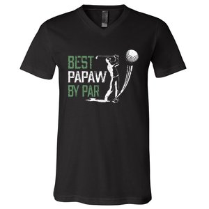 Best Papaw By Par Fathers Day Gifts Golf Lover V-Neck T-Shirt