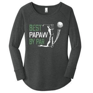 Best Papaw By Par Fathers Day Gifts Golf Lover Women's Perfect Tri Tunic Long Sleeve Shirt