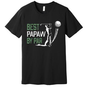 Best Papaw By Par Fathers Day Gifts Golf Lover Premium T-Shirt