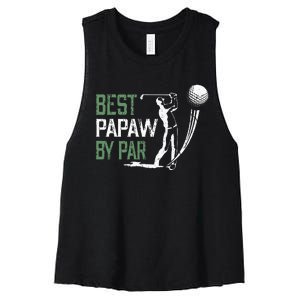 Best Papaw By Par Fathers Day Gifts Golf Lover Women's Racerback Cropped Tank