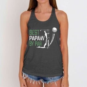 Best Papaw By Par Fathers Day Gifts Golf Lover Women's Knotted Racerback Tank