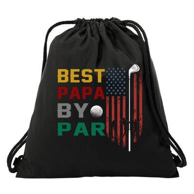 Best Papa By Par Drawstring Bag