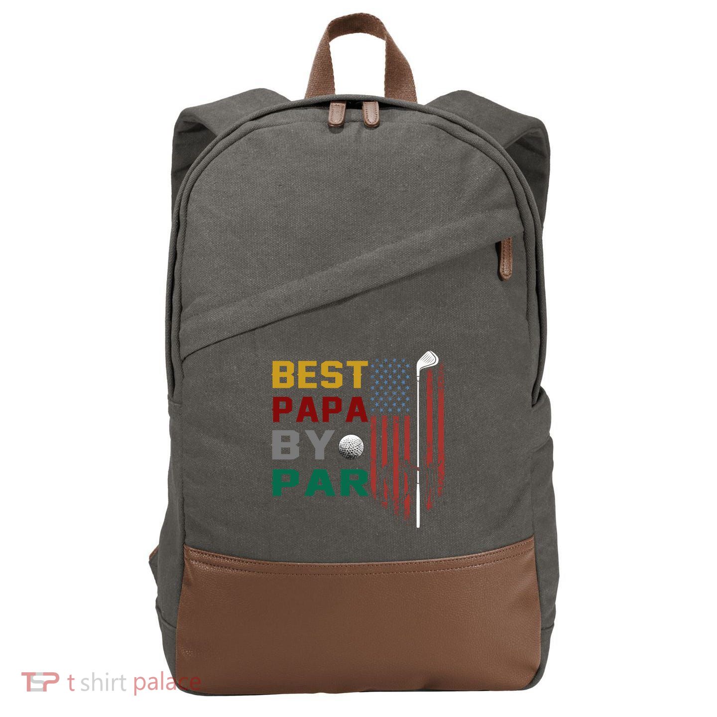 Best Papa By Par Cotton Canvas Backpack
