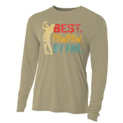 Best Pawpaw By Par Retro Fathers Day Golf Grandpa Cooling Performance Long Sleeve Crew