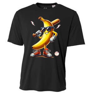 Banana Playing Baseball Cooling Performance Crew T-Shirt