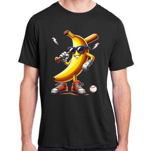 Banana Playing Baseball Adult ChromaSoft Performance T-Shirt