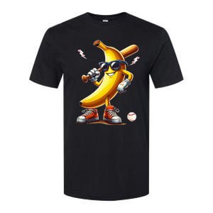 Banana Playing Baseball Softstyle CVC T-Shirt