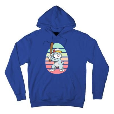 Baseball Player Bunny Easter Day Cute Sports Gift Tall Hoodie