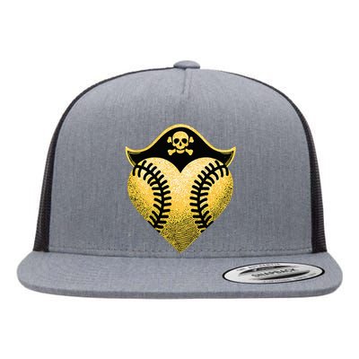 Baseball Pirate Baseball Player Flat Bill Trucker Hat