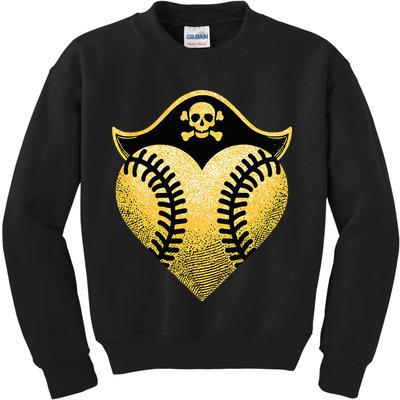 Baseball Pirate Baseball Player Kids Sweatshirt