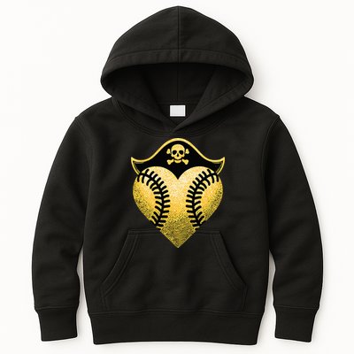 Baseball Pirate Baseball Player Kids Hoodie