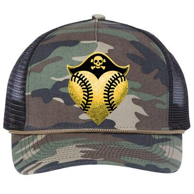 Baseball Pirate Baseball Player Retro Rope Trucker Hat Cap