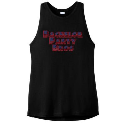 Bachelor Party Bros American Flag Colors Stars And Stripes Gift Ladies PosiCharge Tri-Blend Wicking Tank