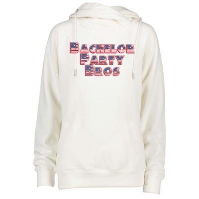 Bachelor Party Bros American Flag Colors Stars And Stripes Gift Womens Funnel Neck Pullover Hood