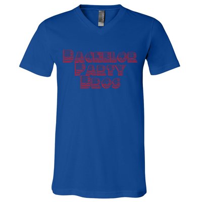 Bachelor Party Bros American Flag Colors Stars And Stripes Gift V-Neck T-Shirt