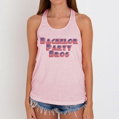 Bachelor Party Bros American Flag Colors Stars And Stripes Gift Women's Knotted Racerback Tank