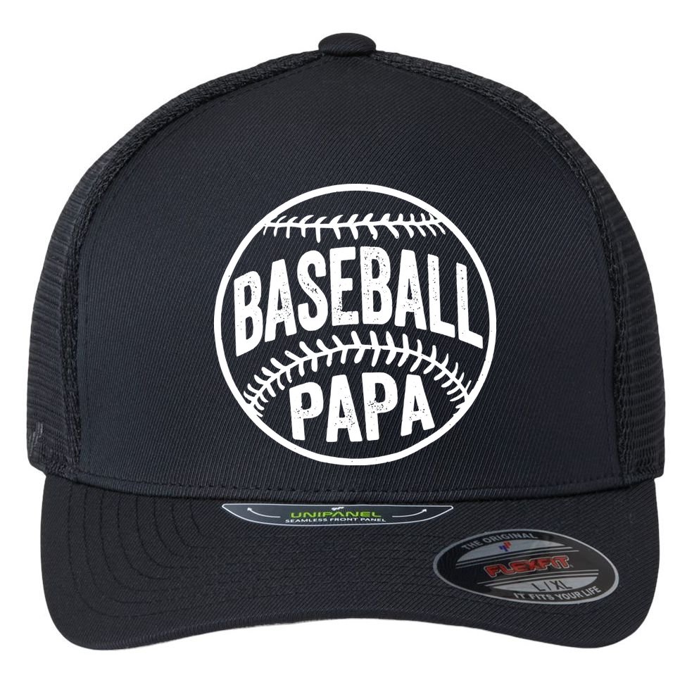 Baseball Papa Flexfit Unipanel Trucker Cap